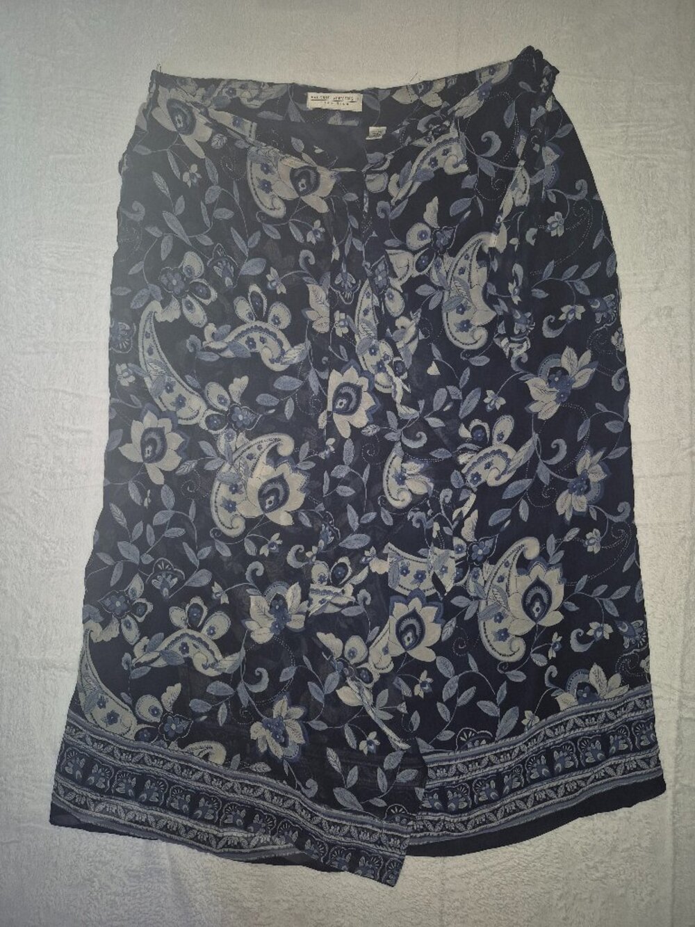 Valerie Stevens 100% Silk Boho Cottagecore Floral Midi Skirt Size 20W Bloomcore